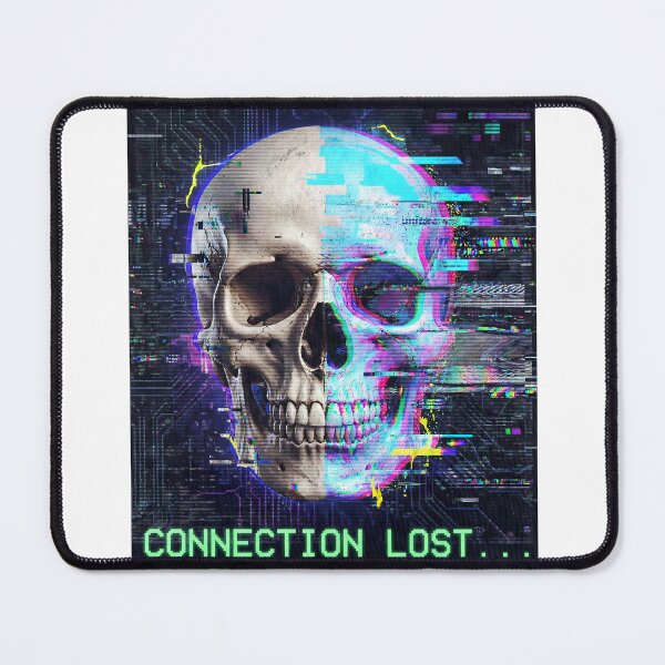 Item preview, Connection Lost: Glitch Art Skull - Cyberpunk Streetwear designed and sold by NextLevelThread.