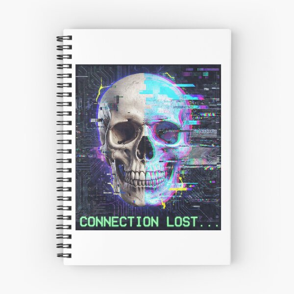 Item preview, Connection Lost: Glitch Art Skull - Cyberpunk Streetwear designed and sold by NextLevelThread.