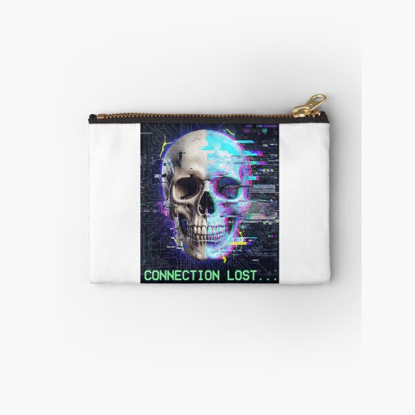 Item preview, Connection Lost: Glitch Art Skull - Cyberpunk Streetwear designed and sold by NextLevelThread.