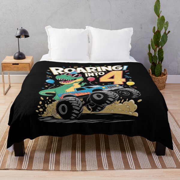 Item preview, 4th Birthday T Rex Dinosaur Monster Truck Boys and Girls designed and sold by catsdothingz.