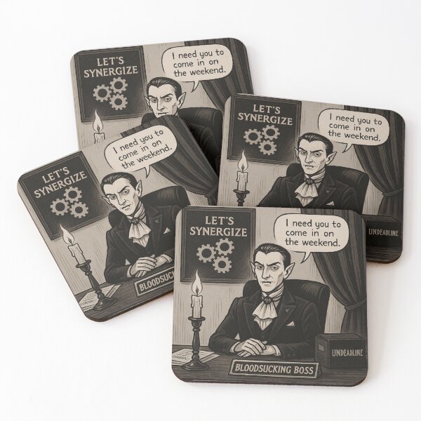 Item preview, Funny Vampire Office Meme – “Bloodsucking Boss” Workplace Humor – Gothic Cartoon Design designed and sold by Mouraludia.