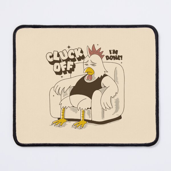 Artikelvorschau, Müdes Huhn sitzt auf dem Sofa – Lustige Retro-Illustration entworfen und verkauft von adipra.