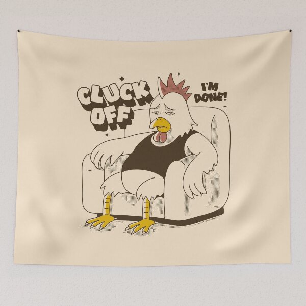 Item preview, Tired Chicken Sitting On Couch Funny Retro Illustration designed and sold by adipra.