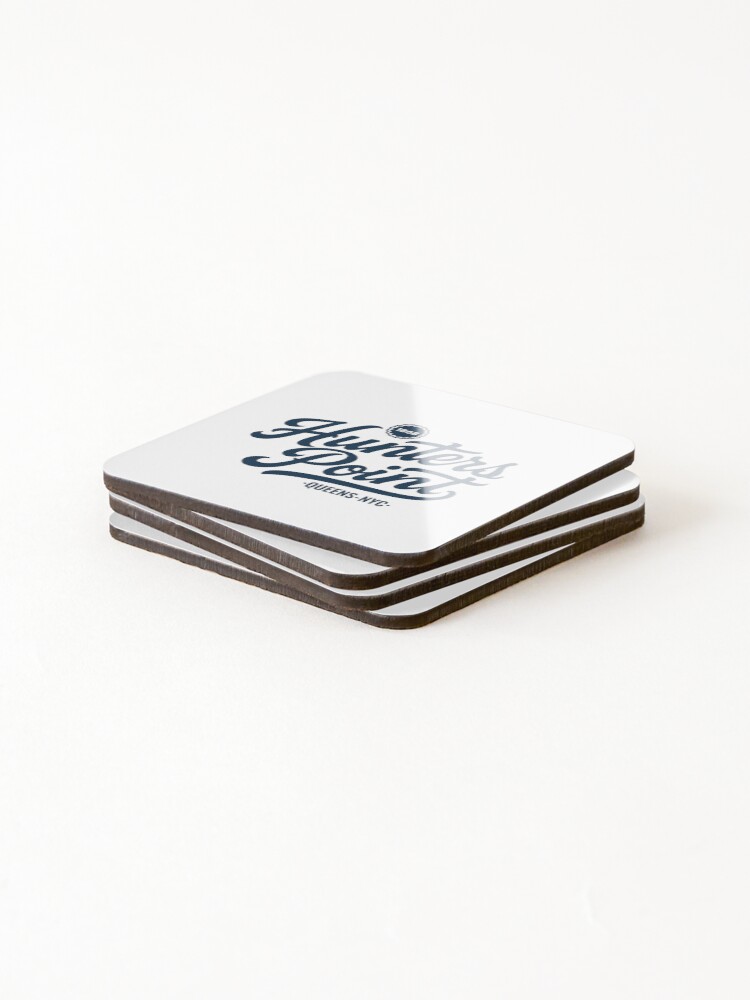 Thumbnail 4 of 5, Coasters (Set of 4), Hunters Point New York Script Lettering designed and sold by Boogosh.