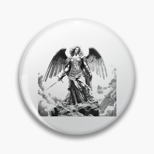 Item preview, Warrior Angel – Black and White Epic Fantasy Art designed and sold by inkoutninja.