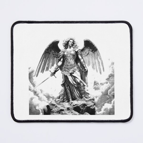 Item preview, Warrior Angel – Black and White Epic Fantasy Art designed and sold by inkoutninja.