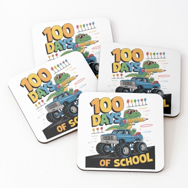 Item preview, 100th Day of School Monster Truck Dinosaur 100 Days School designed and sold by catsdothingz.