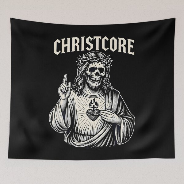 Item preview, Christcore Skull Jesus Sacred Heart Christian Gothic designed and sold by JaimeTrudie.