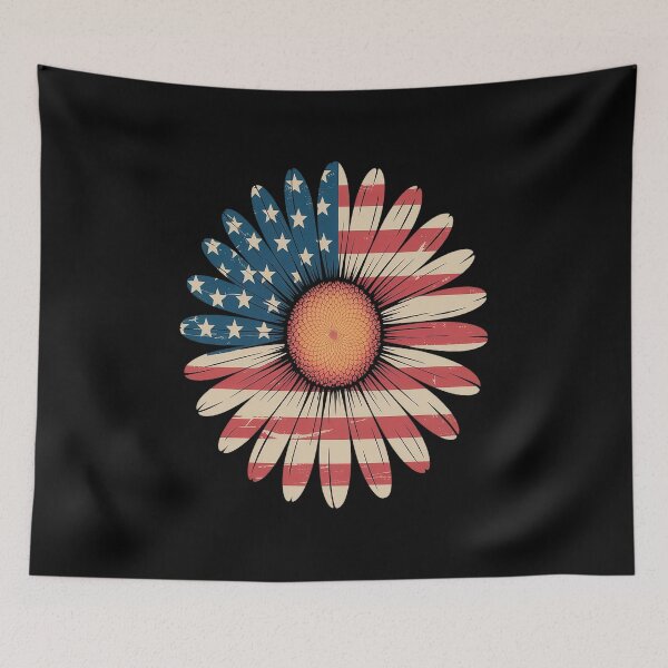 Item preview, Patriotic Daisy Flower USA Flag 4th of July Boho designed and sold by catsdothingz.