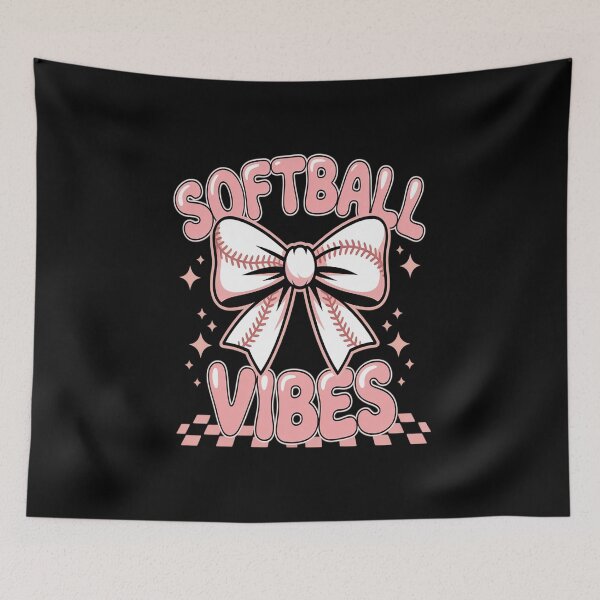 Item preview, Softball Vibes Softball Coquette Groovy Softball designed and sold by catsdothingz.