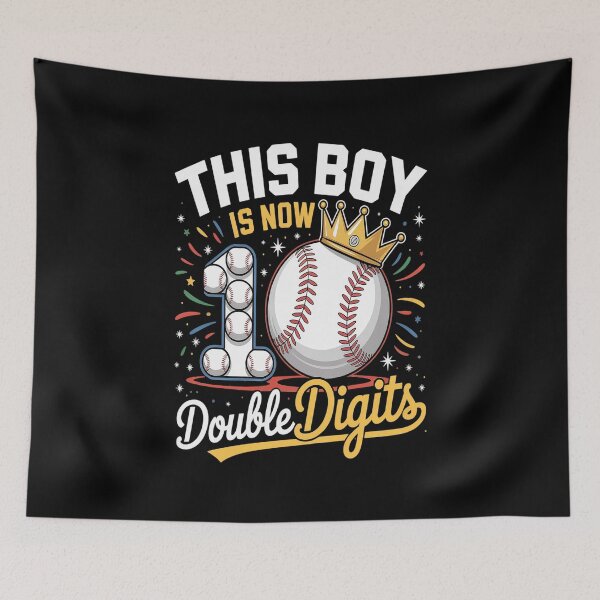Item preview, This Boy Now 10 Double Digits Baseball 10 Years Old Birthday designed and sold by catsdothingz.