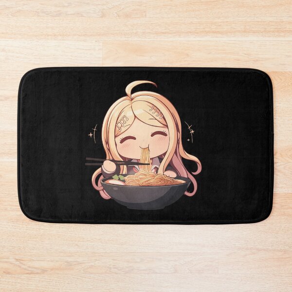 Item preview, Kaede Akamatsu Danganronpa Anime Kawaii Ramen Chibi Joyful Noodle Slurping Time designed and sold by Raslbazola.