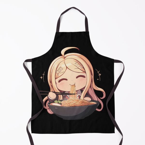 Item preview, Kaede Akamatsu Danganronpa Anime Kawaii Ramen Chibi Joyful Noodle Slurping Time designed and sold by Raslbazola.