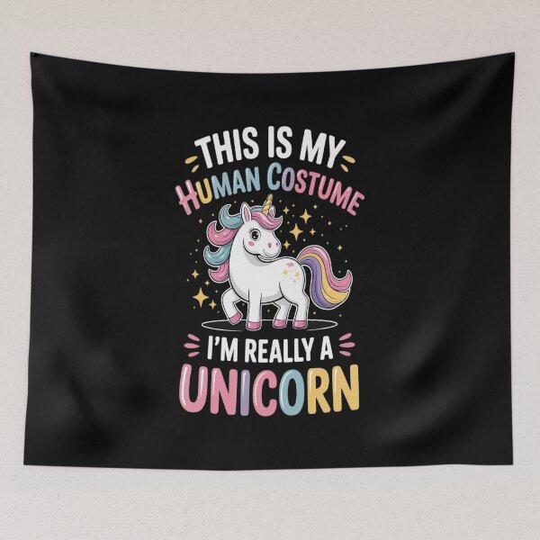 Item preview, This Is My Human Costume I'm Really A Unicorn Halloween designed and sold by catsdothingz.