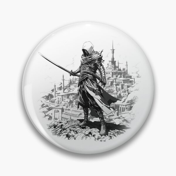 Item preview, Shadow Blade – Black and White Assassin Warrior Art designed and sold by inkoutninja.