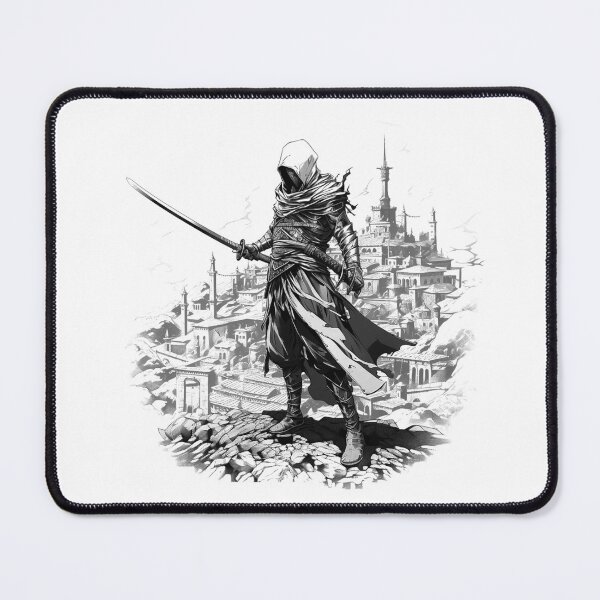 Item preview, Shadow Blade – Black and White Assassin Warrior Art designed and sold by inkoutninja.