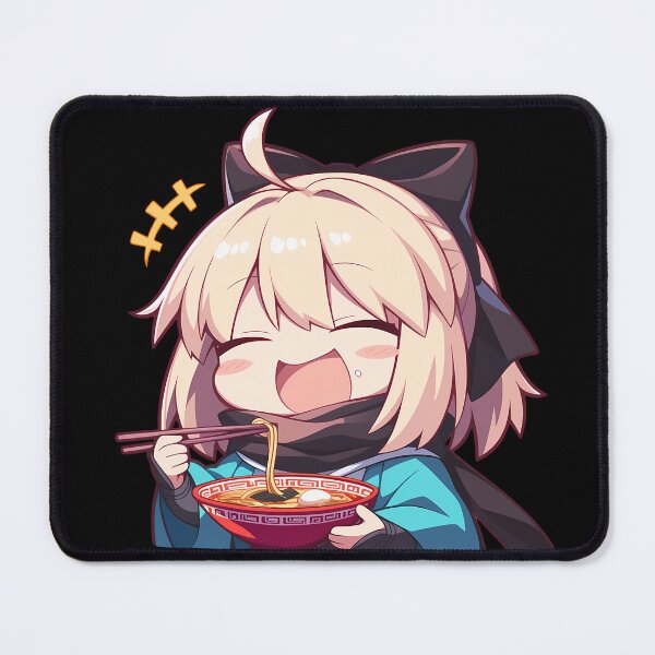 Item preview, Okita Souji Sakura Saber Fate Grand Order Game Kawaii Ramen Chibi Cute Joyful Moment designed and sold by Raslbazola.