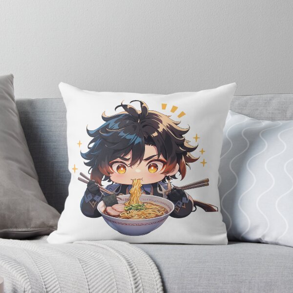 Item preview, Zhongli Genshin Impact Game Kawaii Ramen Chibi Calm Relaxed Noodle Moment designed and sold by Raslbazola.