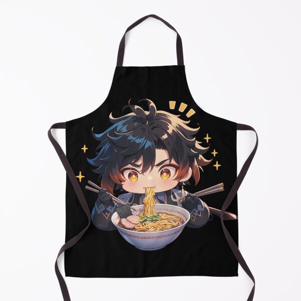 Item preview, Zhongli Genshin Impact Game Kawaii Ramen Chibi Calm Relaxed Noodle Moment designed and sold by Raslbazola.