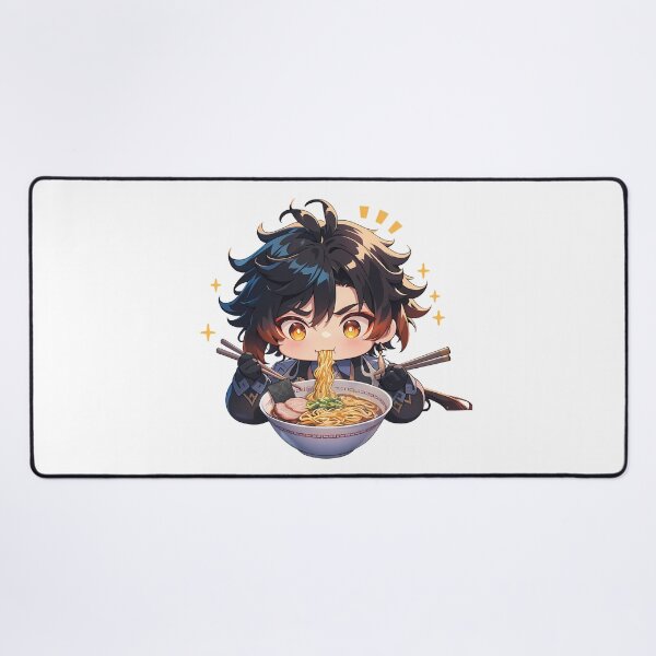 Item preview, Zhongli Genshin Impact Game Kawaii Ramen Chibi Calm Relaxed Noodle Moment designed and sold by Raslbazola.