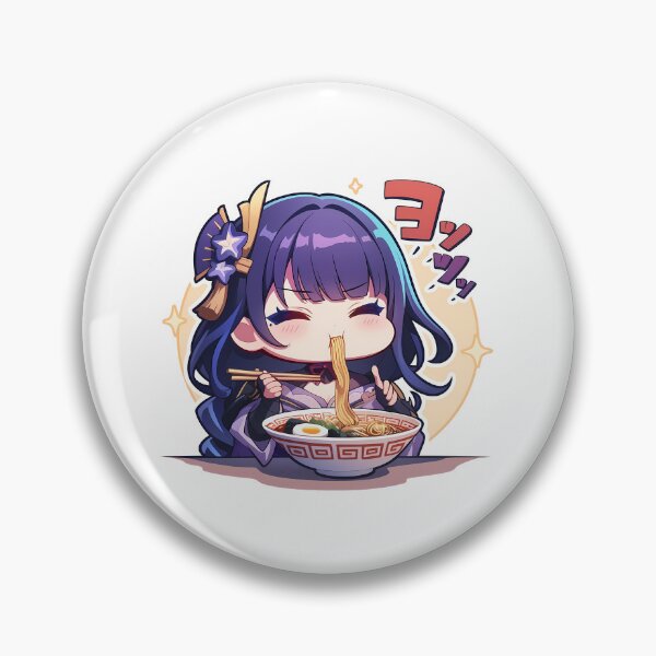 Item preview, Raiden Shogun Genshin Impact Game Kawaii Ramen Chibi Joyful Warm Noodle Moment designed and sold by Raslbazola.