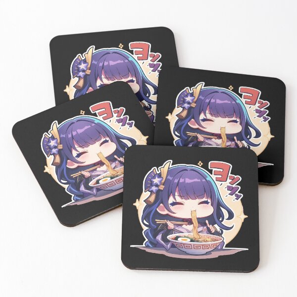 Item preview, Raiden Shogun Genshin Impact Game Kawaii Ramen Chibi Joyful Warm Noodle Moment designed and sold by Raslbazola.