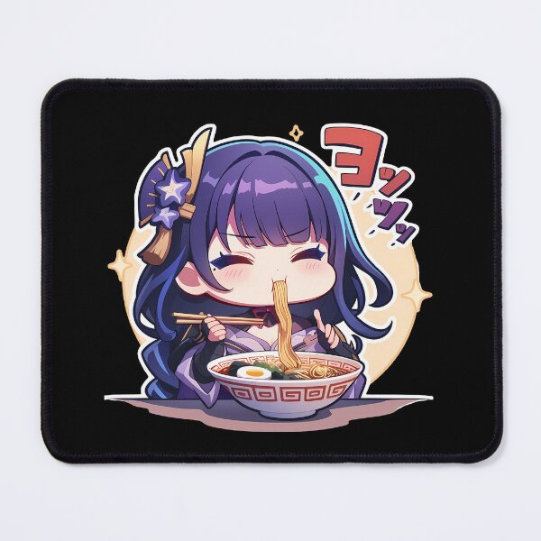 Item preview, Raiden Shogun Genshin Impact Game Kawaii Ramen Chibi Joyful Warm Noodle Moment designed and sold by Raslbazola.
