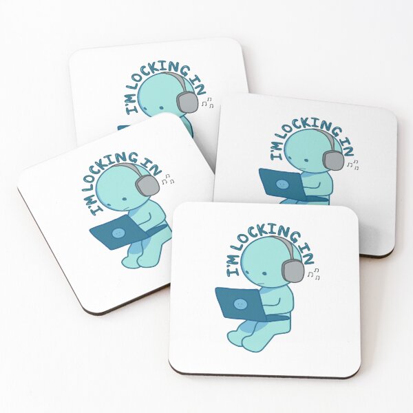Item preview, Blue "I'm Locking In" Smiski with Headphones Sticker designed and sold by caikiru.