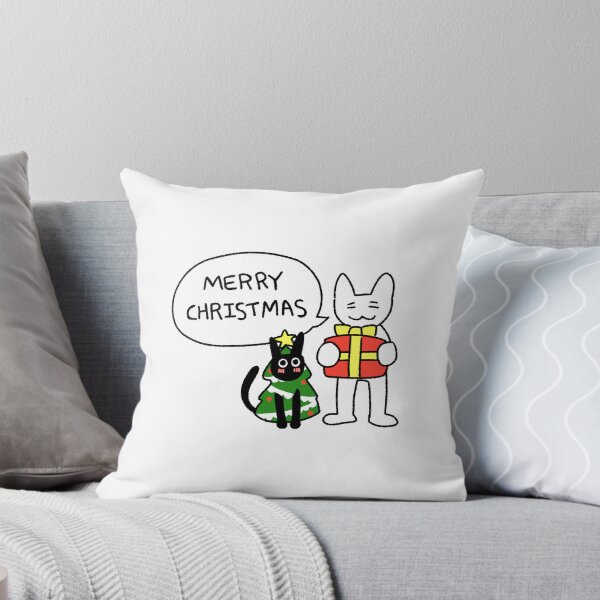 Item preview, Christmas Cat Sticker (Speech Bubble Ver) | Cute Black Cat Tree Costume & Gift Cat | Merry Christmas Art designed and sold by lazydayz16.