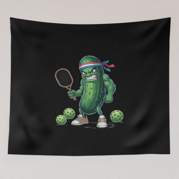 Item preview, Pickleball Lover Pun With a Pickle Playing Pickle Ball designed and sold by JaskconLIfe23.
