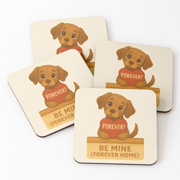 Item preview, Be Mine Forever Home – Cute Rescue Puppy Adoption Sticker designed and sold by Tiny Joy World.