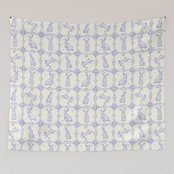 Item preview, Blue Rabbit Ceramic Delft Tiles designed and sold by -Lily-Anne-.