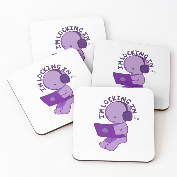 Item preview, Purple Monochrome "I'm Locking In" Smiski with Headphones Sticker Sticker designed and sold by caikiru.