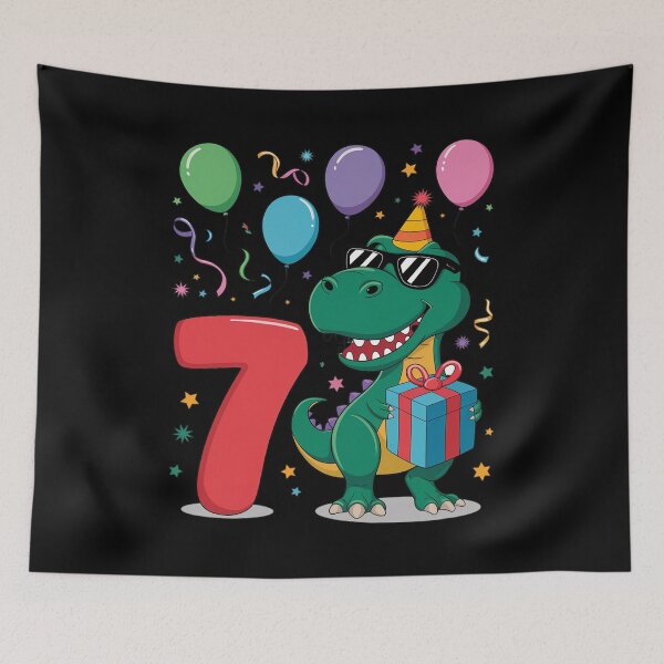 Item preview, 7th Birthday Shirt Boy Dinosaur Happy Bday T-rex Party Kids designed and sold by catsdothingz.