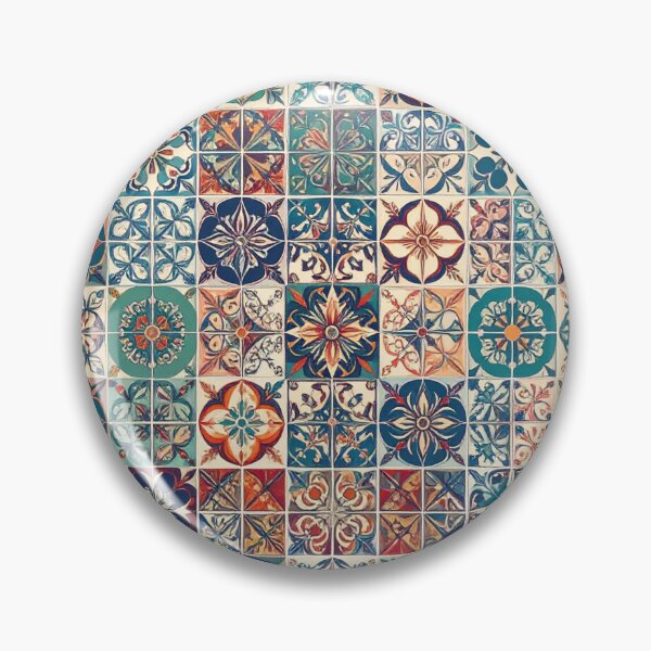 Item preview, Vintage Ceramic Tile Collage Pattern • Mediterranean Mosaic Design • Colorful Boho Seamless Print designed and sold by baheeya.