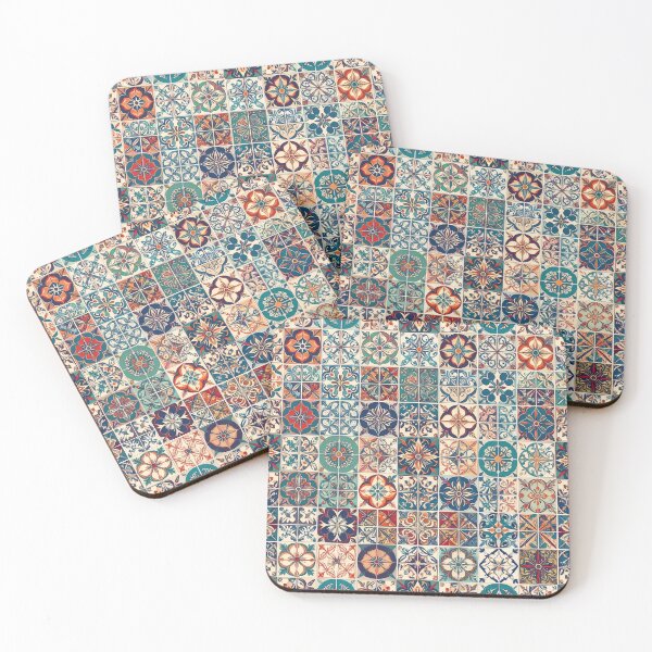 Item preview, Vintage Ceramic Tile Collage Pattern • Mediterranean Mosaic Design • Colorful Boho Seamless Print designed and sold by baheeya.