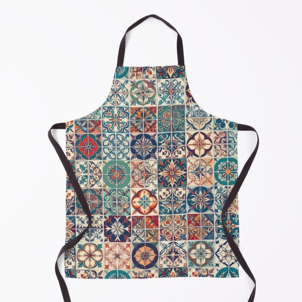 Item preview, Vintage Ceramic Tile Collage Pattern • Mediterranean Mosaic Design • Colorful Boho Seamless Print designed and sold by baheeya.