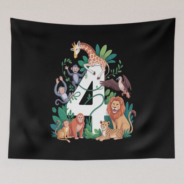 Item preview, 4th Birthday Zoo Jungle Safari 4 Years Old Birthday Kids Boy designed and sold by RonnasJackson.