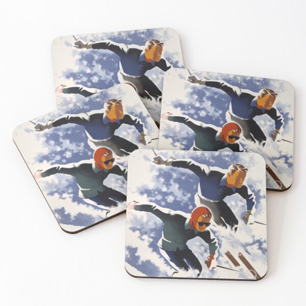 Item preview, Vintage Winter Fun : Mid Century Skiers  designed and sold by PureVintageLove.