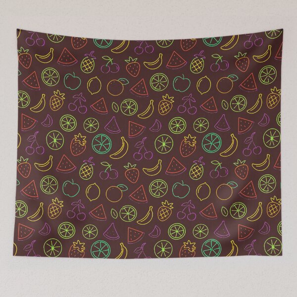 Item preview, Neon Fruit Pattern – Cute Colorful Summer Fruit Doodle Design designed and sold by Sksticker991.