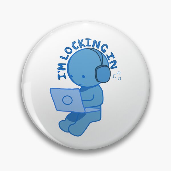 Item preview, Dark Blue Monochrome "I'm Locking In" Smiski with Headphones Sticker Sticker designed and sold by caikiru.