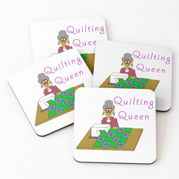 Item preview, Quilting Queen with blue green Canada flag quilt designed and sold by 0bsidian0rder.