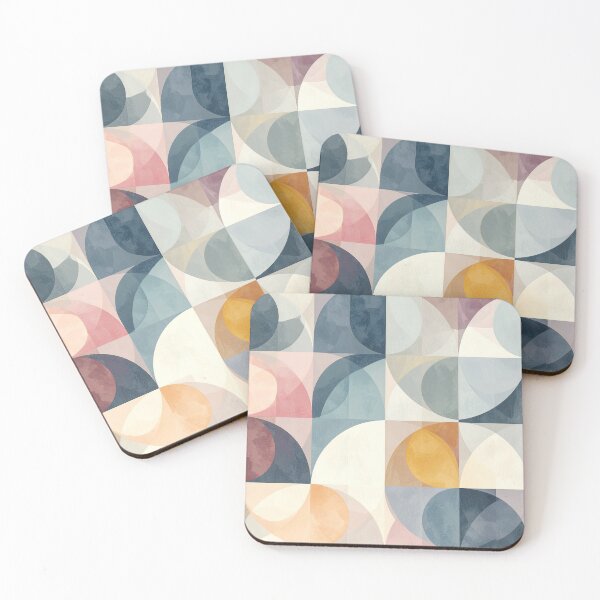 Item preview, Modern Geometric Abstract Pattern • Soft Overlapping Shapes • Muted Contemporary Seamless Art designed and sold by baheeya.