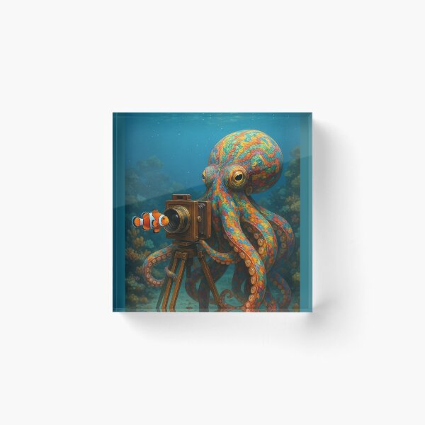 Artikelvorschau, Oktopus fotografiert einen Clownfisch entworfen und verkauft von Tridentulus.