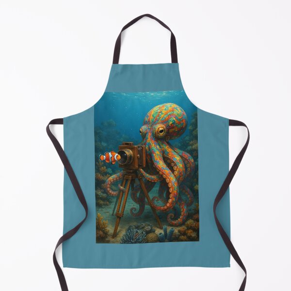 Item preview, Octopus Taking Photo of a Clownfish designed and sold by Tridentulus.