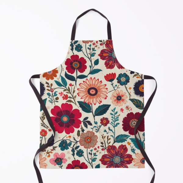 Item preview, Maximalist Embroidered Floral Pattern • Eclectic Boho Flowers • Colorful Textured Seamless Design designed and sold by baheeya.