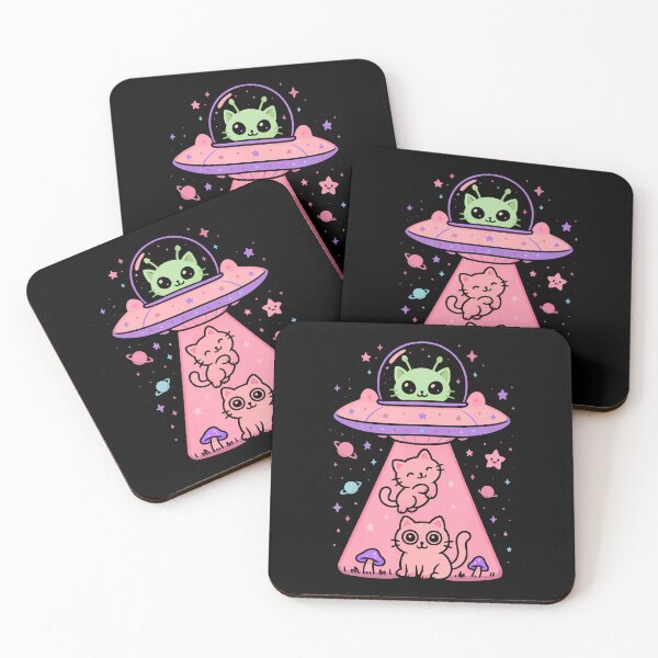 Item preview, Cat Ufo Cute Funny Kitty Kawaii Space Pink Spaceship Alien designed and sold by CeliaApril.