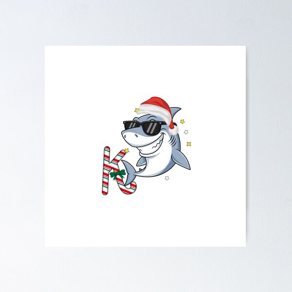 Item preview, Christmas Shark With Candy – Funny Festive Ocean Art” designed and sold by Fouziaart08.
