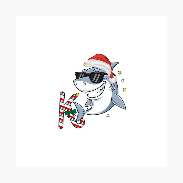 Item preview, Christmas Shark With Candy – Funny Festive Ocean Art” designed and sold by Fouziaart08.