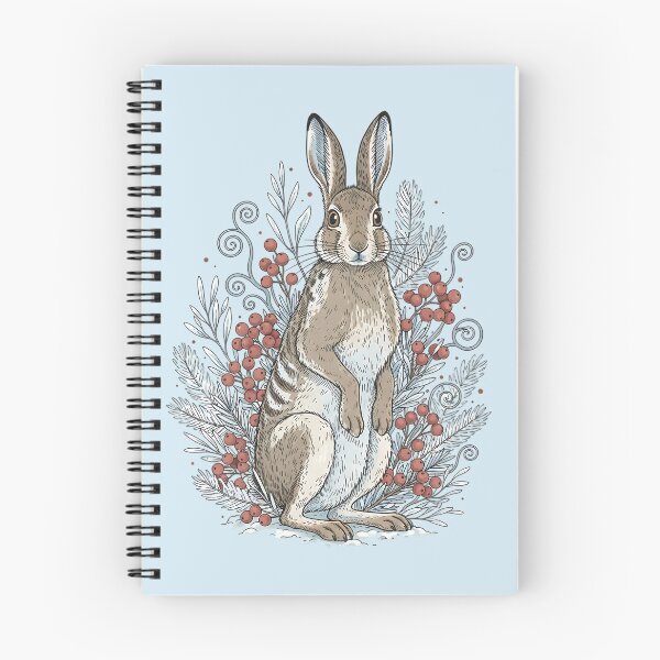 Item preview, Snowshoe Hare With Winter Berries Vintage Illustration designed and sold by BirdsnStuff.